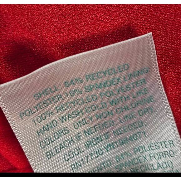 Kona Sol One Shoulder Flounce Bikini Top Removable Pads Red Womens Medium NWT - Picture 4 of 5